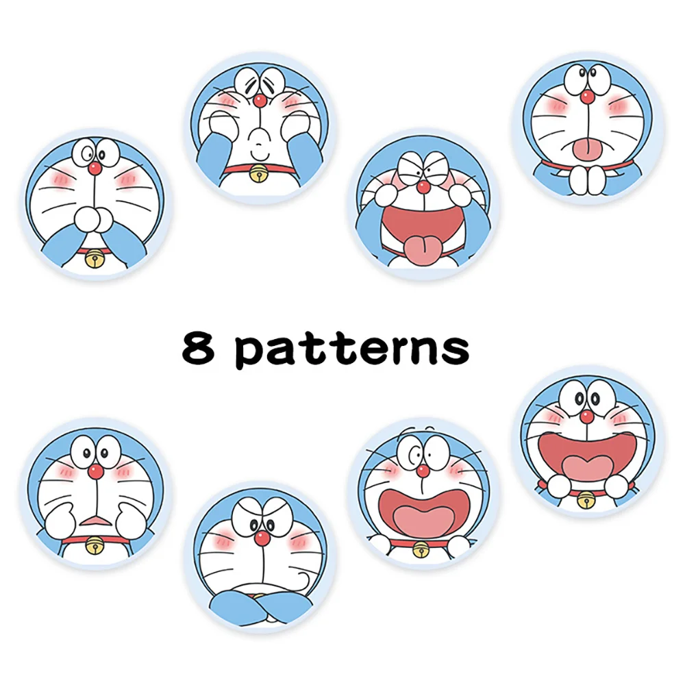 500pcs/Roll Cute Doraemon Roll Stickers PVC Material DIY Phone Notebook Children Daily Toys Waterproof Party Gift Toy Stickers.
