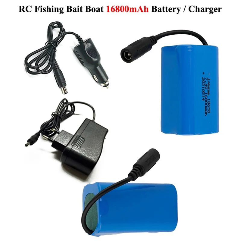 Chargeur de batterie Lipo pour bateau de pêche télécommandé, 7.4V, 16800mAh, T188, T888, 2011-5, H18, C18, pièces de rechange pour détecteur de poisson RC, nouveau