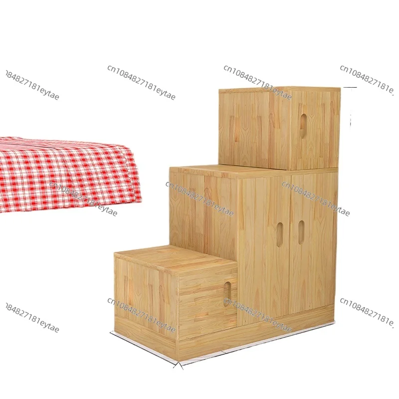 Solid wood ladder cabinet Indoor staircase cabinet Upper and lower bed staircase cabinet Solid wood be
