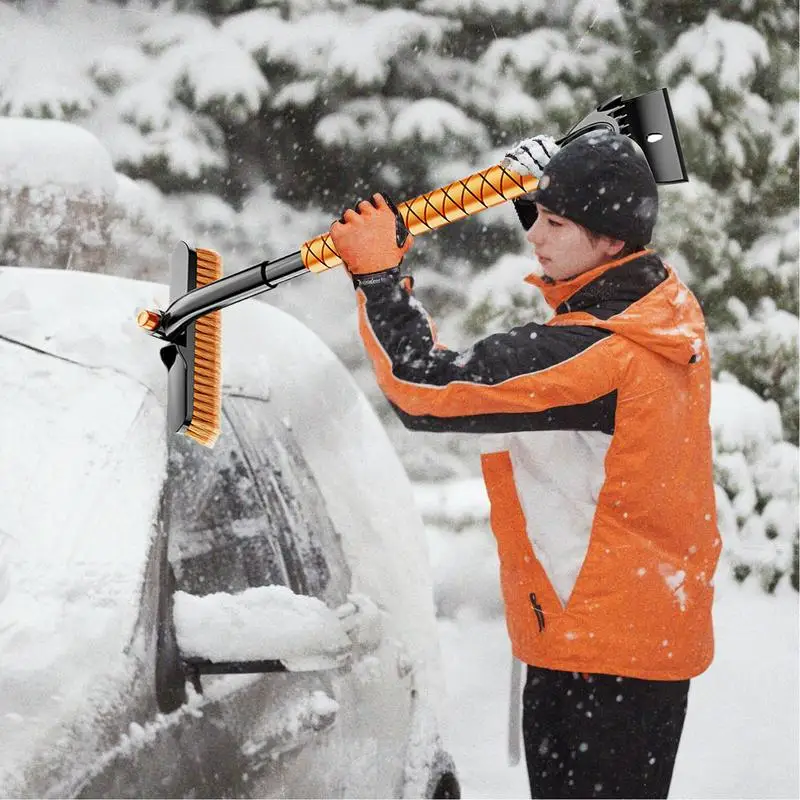 Raspador de gelo do carro escova de limpeza raspador de carro escova de neve janela deicer extensível raspador de gelo aperto ergonômico removedor de neve