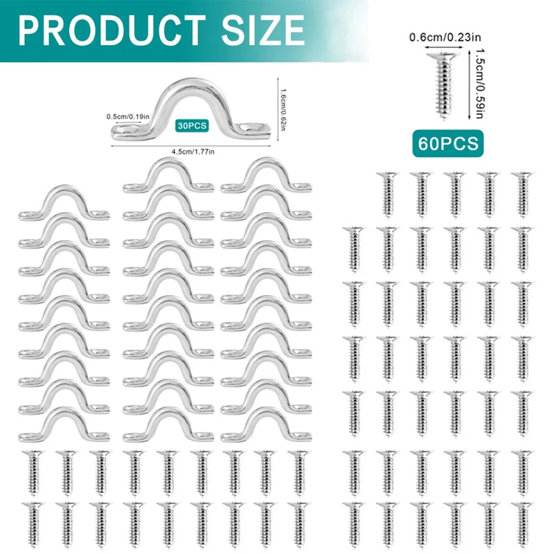 4 قطعة مقبض 4/5/6 مللي متر 316 أسلاك الفولاذ المقاوم للصدأ العين حزام قارب البحرية التعادل أسفل الحاجز هوك المظلة محركات اكسسوارات #4