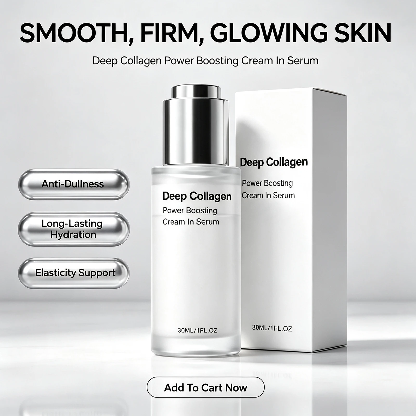 Collagen Hydrating Serum Moisturizing Smoothing Glow Daily Face Essence Lightweight