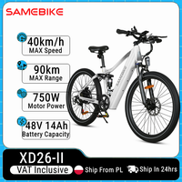 EU In Stock SAMEBIKE XD26-II Electric Bike 750W 48V 14AH 26-inch Ebike Mountain Adult Electric Bicycles Hydraulic Disc Brake