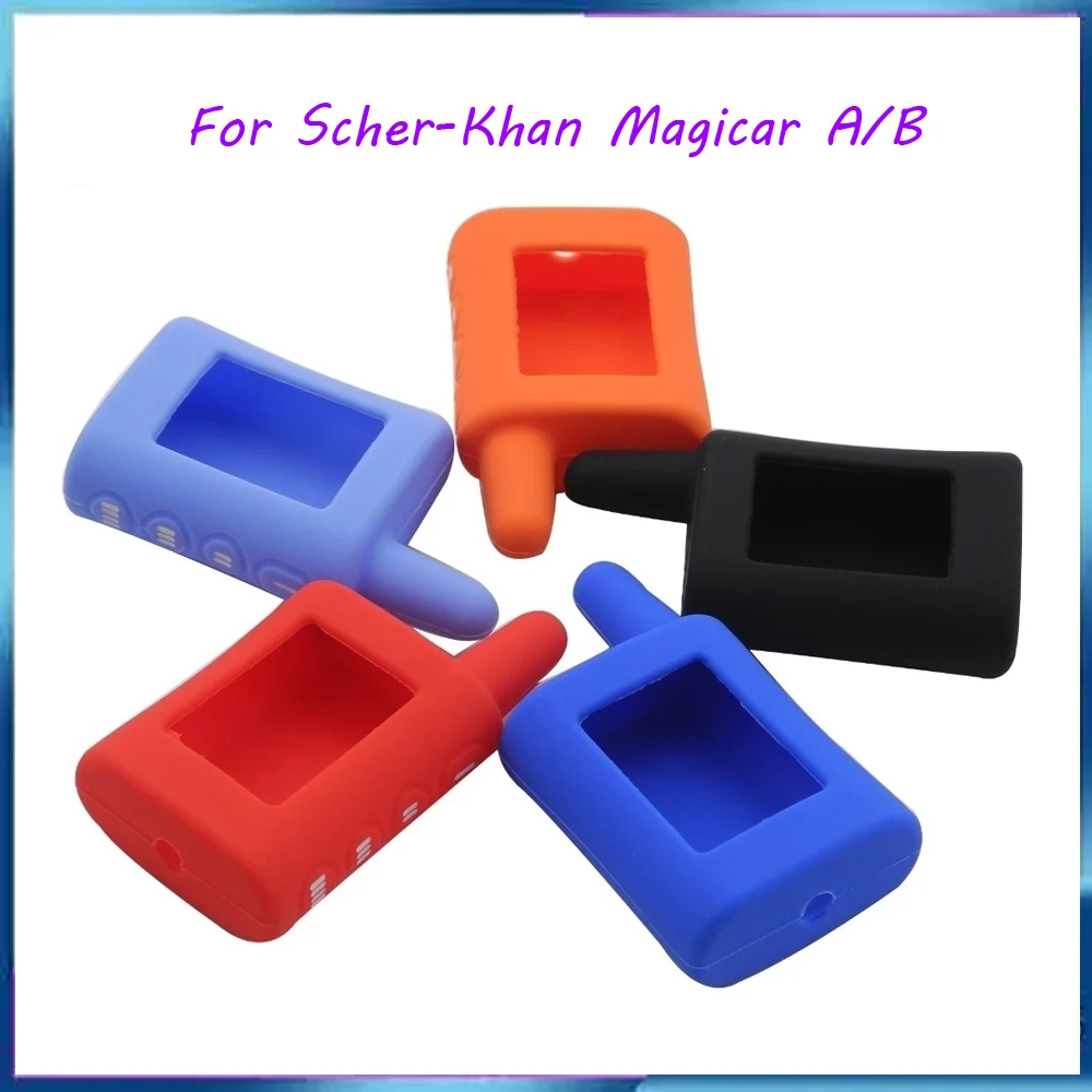 Jingyuqin New 4Buttons Remote For Scher-Khan Magicar A/B Silicone Key Case Two Way 2-way Car Alarm Controller Keychain