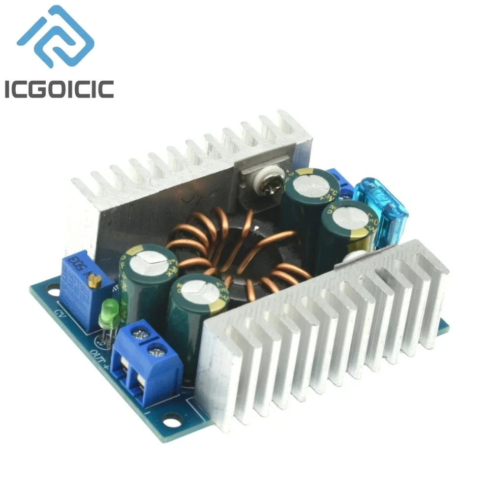 150W Max DC-DC Boost Converter 8-32V to 9-46V Adjustable – High Power Step-Up Module for LED, Motor, Power Supply