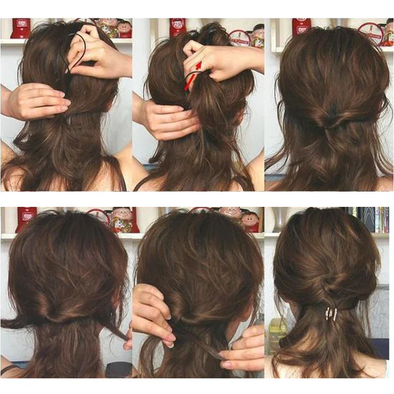 Aksesori rambut kepang 2 buah/set alat penata Loop plastik pembuat kepang ekor kuda klip rambut aksesori alat pembuat kepang rambut