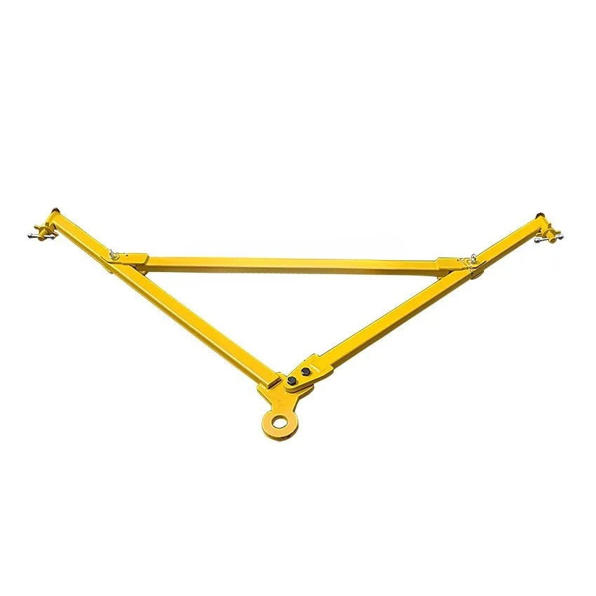 Frame Towing Kit Dolly Hitch Powder Coated Yellow 35 Tons Steel ISO Shipping Container Rigid Tow Bar Triangular Trailer
