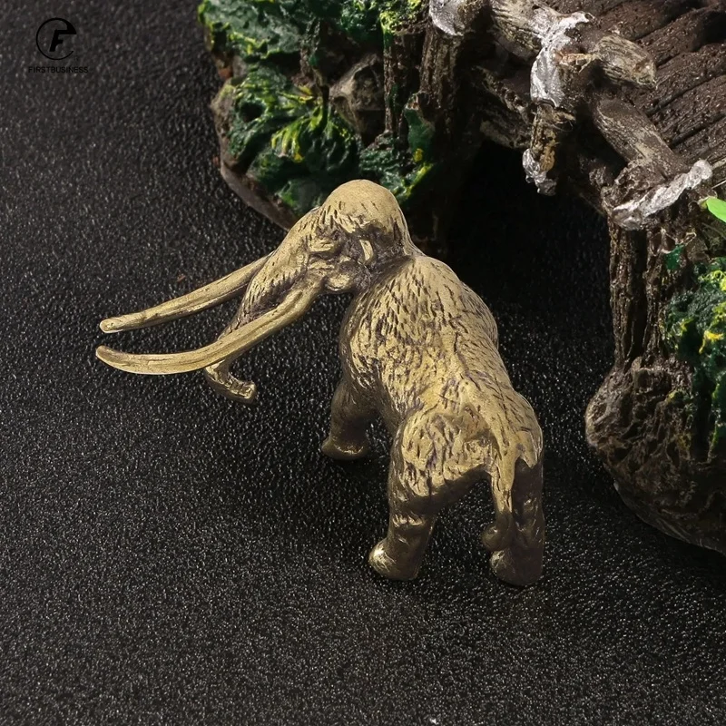 Antique Copper Mammoth Figurines Home Decor Accessories Vintage Brass Animal Statue Small Ornaments Office Desk Decorations