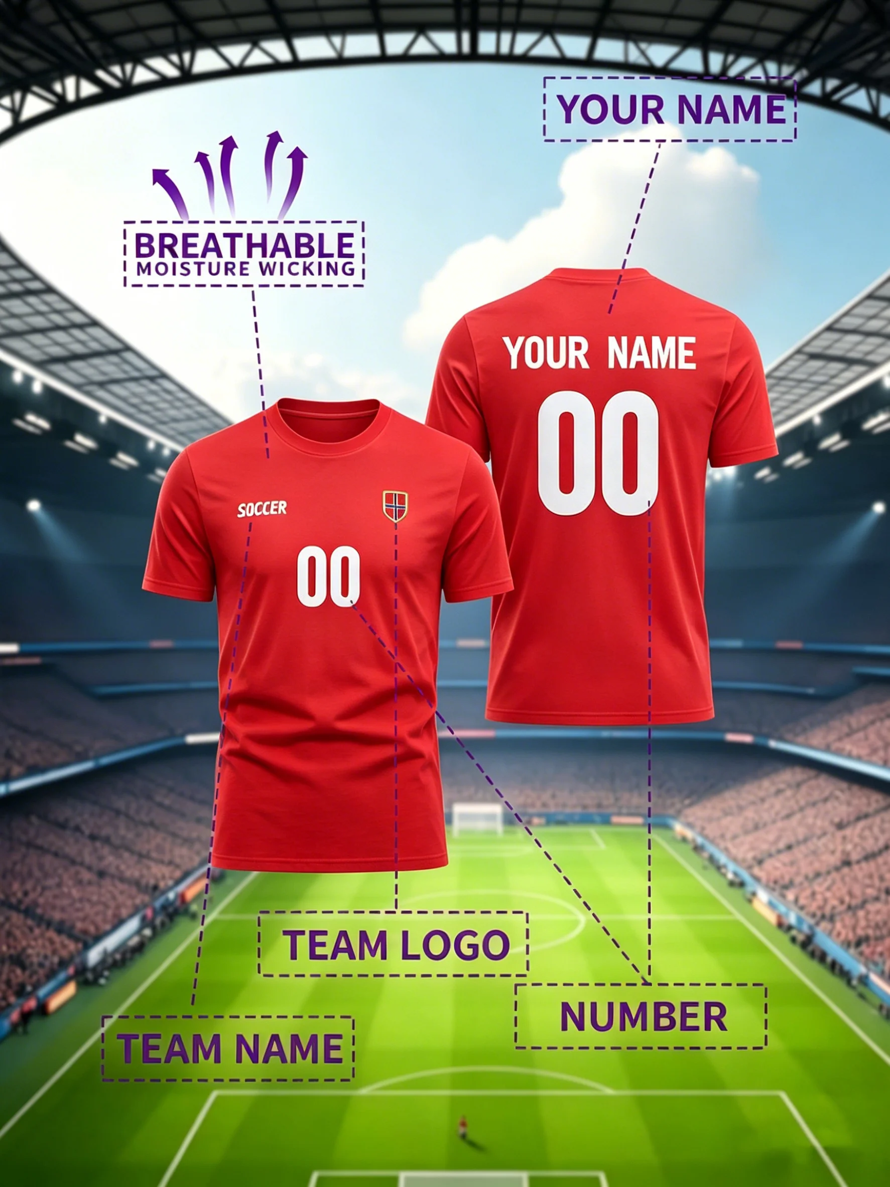 Passen Sie das Muster Ihrer Lieblings-Fußballmannschafts-Spielerbekleidung individuell an. Personalisiertes, modisches Baumwoll-T-Shirt, lässiges, lockeres Sport-Top, weiches T-Shirt – Detail 29