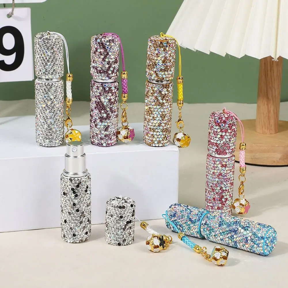 Portable 5ml Perfume Spray Bottle Rhinestone Leakproof Mini Travel Sub-bottling Empty Atomizer Refillable Sprayer