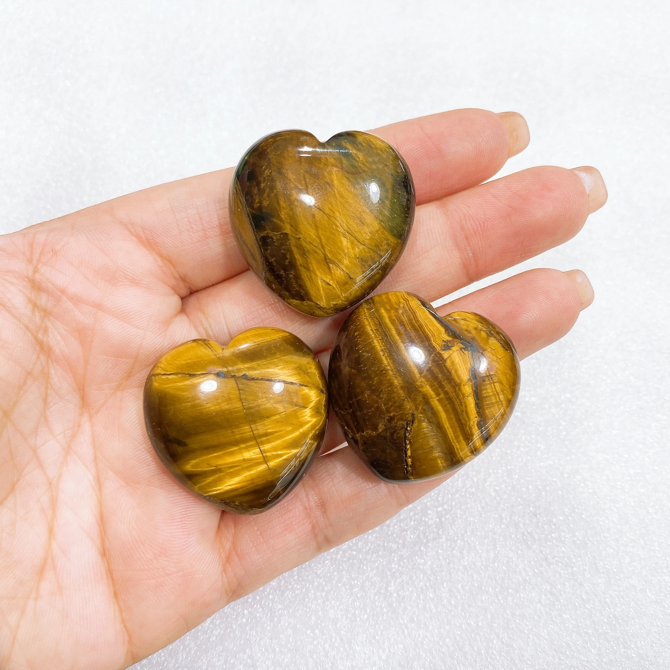 30mm Natural Heart Shape Statue Crystal Stone Reiki Healing Love Ornament Chakra Carving Figurine Home Decor Mineral Gem Gift