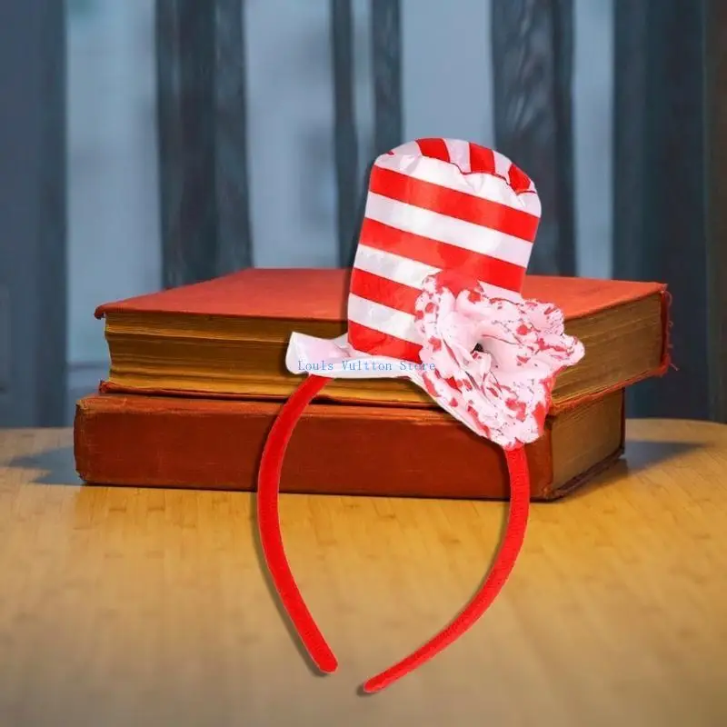 L5YB 할로윈 마녀 모자 머리띠 성인 블러디 마법사 모자 헤어 밴드 롤 플레잉 파티 수집을위한 키 큰 모자 헤어 후프