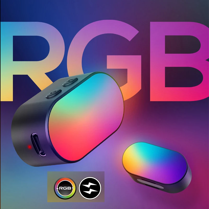 RGB Magnetic Fill Light for Gimbal LED Video Photography Light 3 Brightness and 7 Color Adjustment for Phone Selfie Live Tiktok