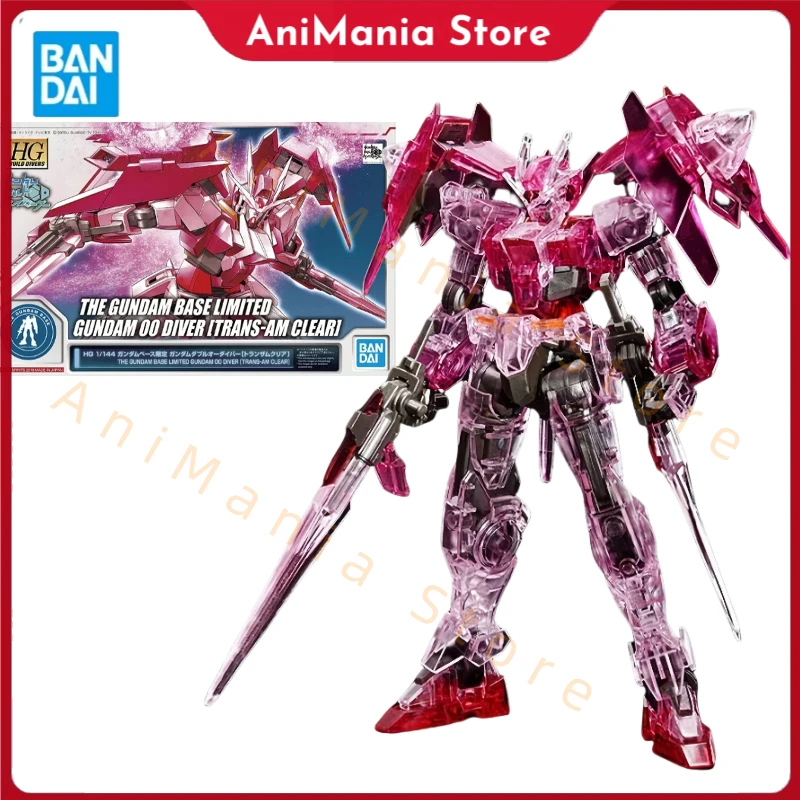 

Bandai Original Gundam Model Kit Anime Figure HGBD 1/144 BASE LIMITED 00 DIVER TRANS-AM CLEAR Action Figures Toys Gifts for Kids