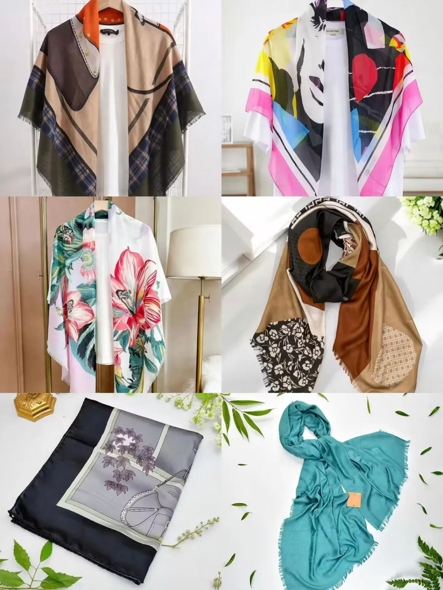 New Italian print for foreign trade, fashionable, exquisite, light luxury, rich in color, long shawl, dual-purpose scarf