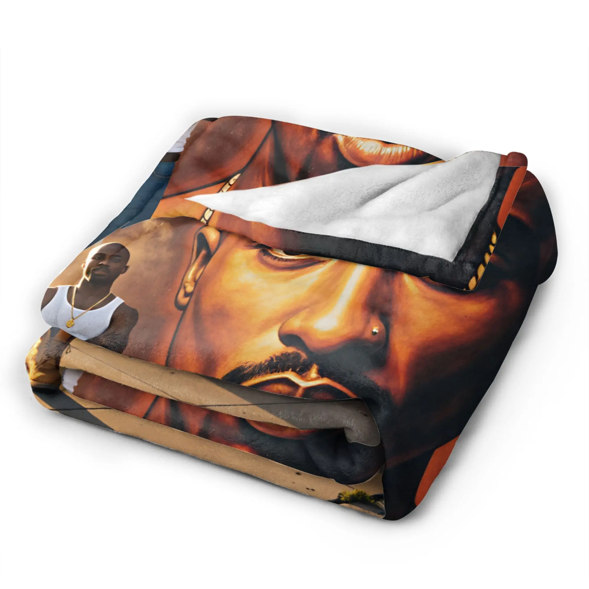 Rapper Tupacs Warm Soft Blanket  Kids Adult Plush Throw Blanket Novelty Outdoor Flannel Bedspread Sofa Bed Cover