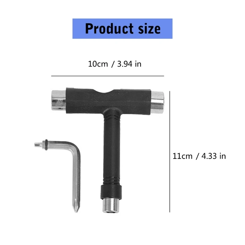 Light Weight Skateboard Tool Portable T Skateboard Wrench Skateboard Roller Skate Tool Skateboarding Repair Tool 448D