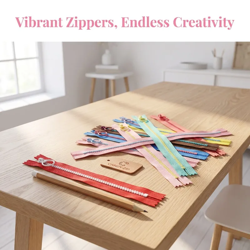 8pcs 3 and 5 Resin Zippers Assorted Colors for DIY Crafts Bags Pencil Cases Durable and Practical Candy Zippers