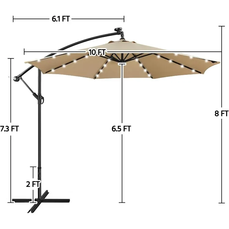 

Manivela Práctica Y Base Cruzada Para Césped/cubiertaL # Sombrillas Colgantes En Voladizo Para Exteriores,