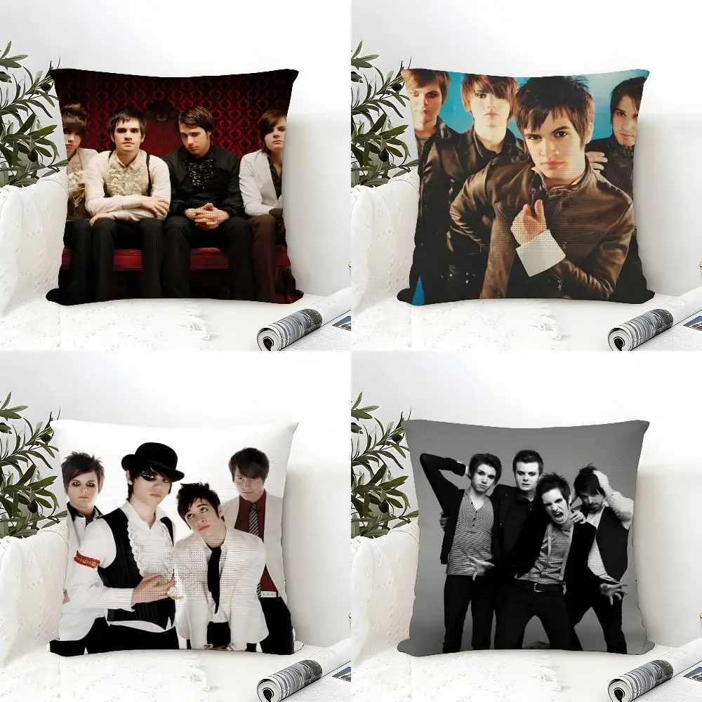 Band P-panic At The Disco Cushion Cover Eco Linen Pillow Case Double-Sided Print Breathable Durable Zipper Home Decor Gift