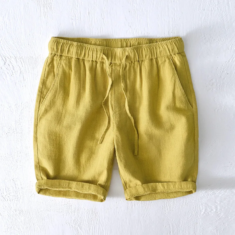

Summer Thin Breathable Straight Tube Linen Shorts Men's Beach Casual Pants Youth Loose Cotton Linen Pants