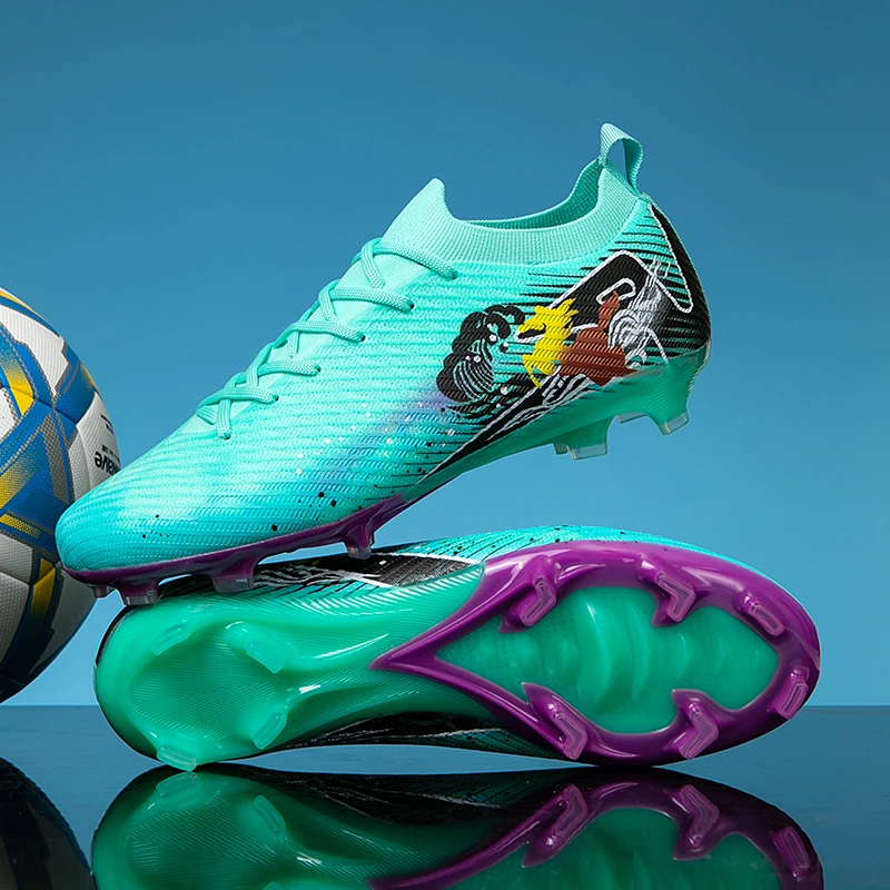 

Men Women Ankle AG/FG Football Shoes Breathable Spiked Football Boots Futsal Training Shoes Non-Slip Grass Soccer Sneakers New
