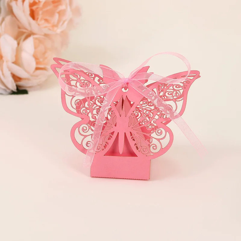 20/50 Stück Laser-Hohlschmetterling Geschenkboxen Hochzeit Süßigkeiten-Schokoladenbox Party-Gastgeschenke Geburtstag Hochzeitsdekorationen Box – Detail 7