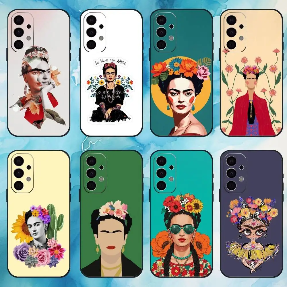 

Fashion F-FridaS-S K-Kahlo Phone Case For Samsung Galaxy A73,A72,A71,A70,A53,A52,A51,Soft Silicone Black Cover