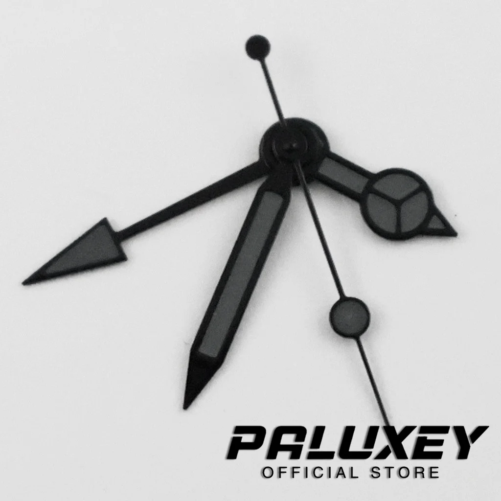 สีดําสีเทา NH34 Ghost GMT มือสี่เข็มมือสีเขียวนาฬิกาส่องสว่างตัวชี้เหมาะสําหรับ NH34A 4R34 การเคลื่อนไหว