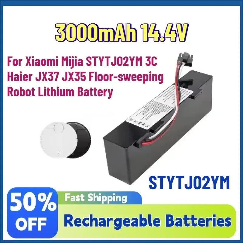 In Stock 3000mAh 14.4V Rechargeable Battery for Xiaomi Mijia STYTJ02YM 3C Haier JX37 JX35 Floor-sweeping Robot Lithium