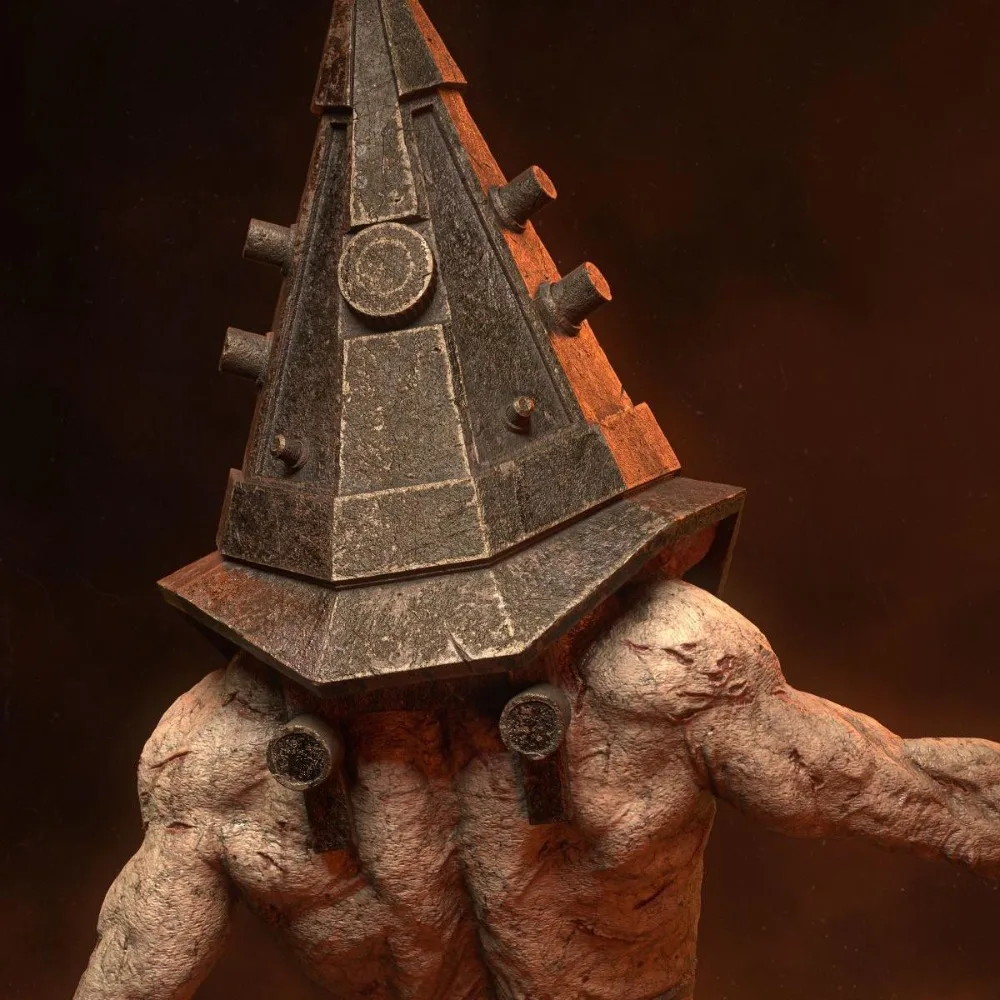 3D Printed Model White Mold Pyramid Head 17CM/21CM/26CM Self-assembly DIY Coloring Figurines Decoration Crafts Miniatures view 3