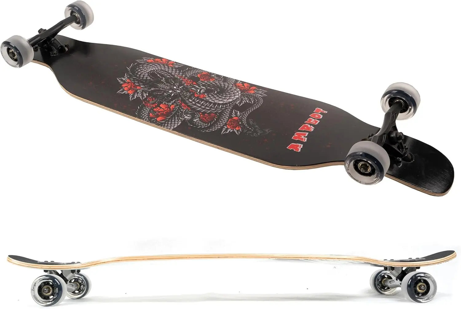 Longboard suspenso de 42 polegadas para cruzeiro, deck profissional de bordo com rodas de alta velocidade