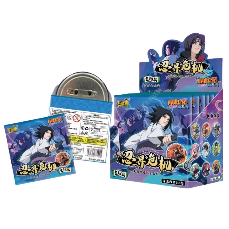 Nowość w oryginalnym pudełku 6 sztuk/zestaw Naruto postacie z kreskówek odznaka Ninja Crisis Uchiha Sasuke Itachi dekoracja prezent dla dzieci