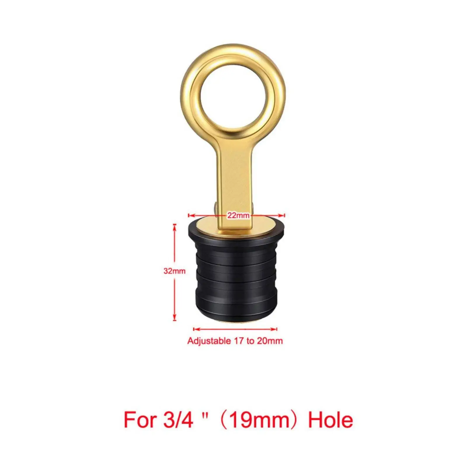 Boat Drain Plug Snap Handle Stainless Steel Rubber Gasket for Boat Bilge and Livewell