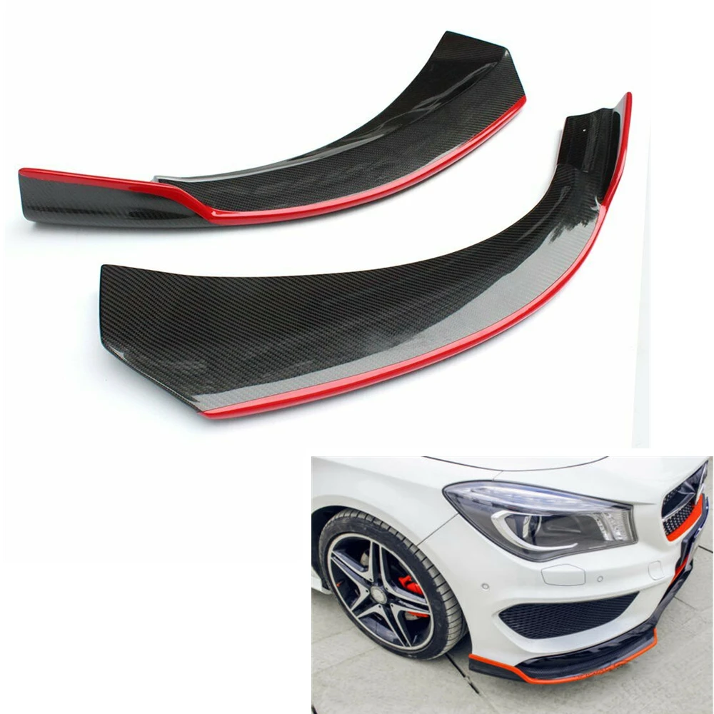 Carbon Fiber Front Bumper Side Spoiler Cover For Mercedes-Benz W117 C117 CLA Class CLA250 CLA260 CLA45 AMG 2013-2015 Sport Model