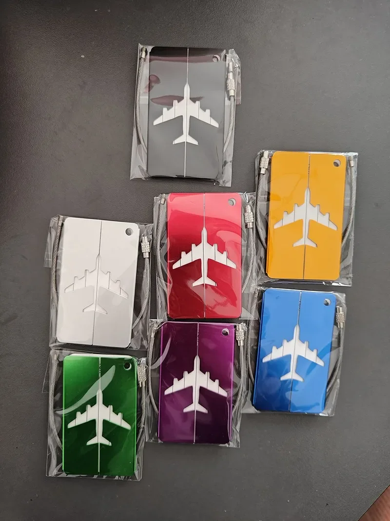Reisegepäckanhänger aus Aluminiumlegierung, Kofferanhänger, Flugzeug mit Namen, Anti-Verlust, einfarbiges Reisezubehör – Detail 14