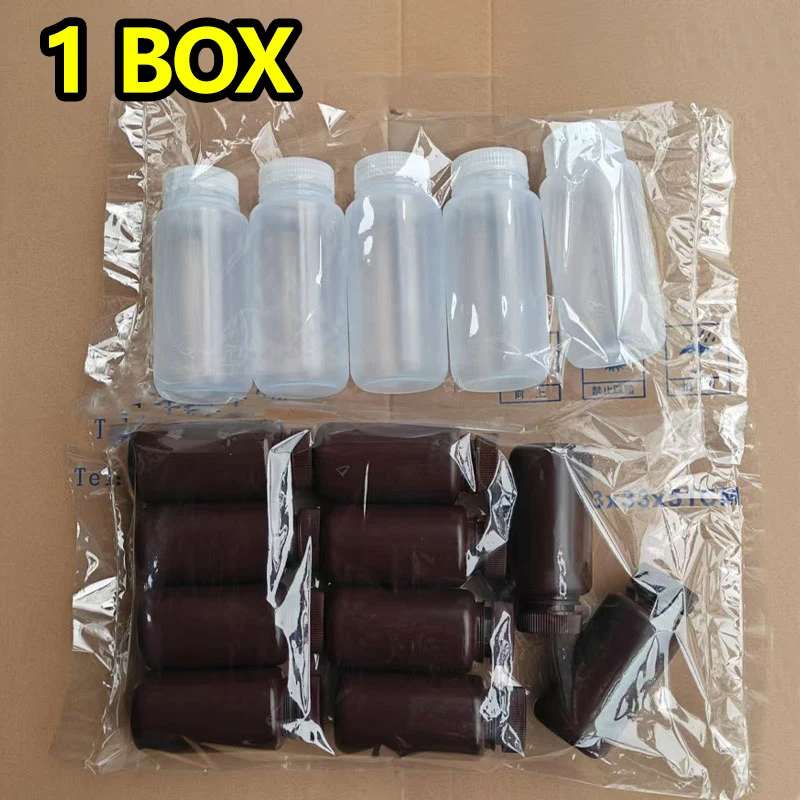PP/HDPE polypropylene sample bottle polyethylene large mouth reagent bottle sterilization packaging 1 box