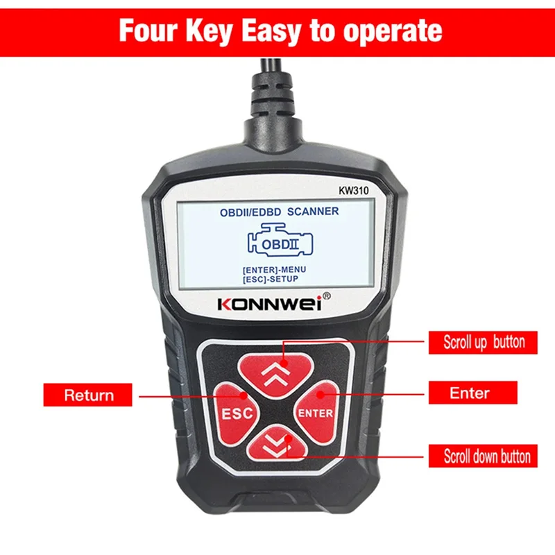 KONNWEI OBD1 KW310 Portable Scanner Car Reader Oil Lamp Reset Service Multiple Languages Automotive Diagnostic Tools For Car