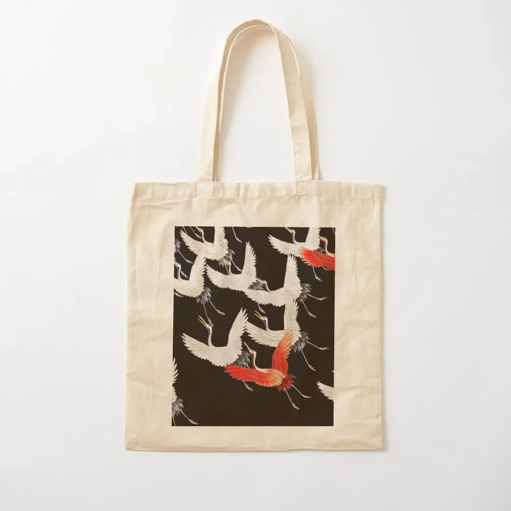 Furisode with a Myriad of Flying Cranes - Japanese Art Tote Bag Shopping bags handbag Women's tote bag Reusable bags