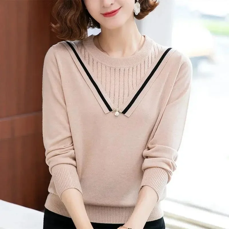 

Women Sweater Spring Autumn Knitted Pullovers O-neck Slim Fit Bottoming Shirts Solid Soft Knitwear Jumpers Basic Sweaters