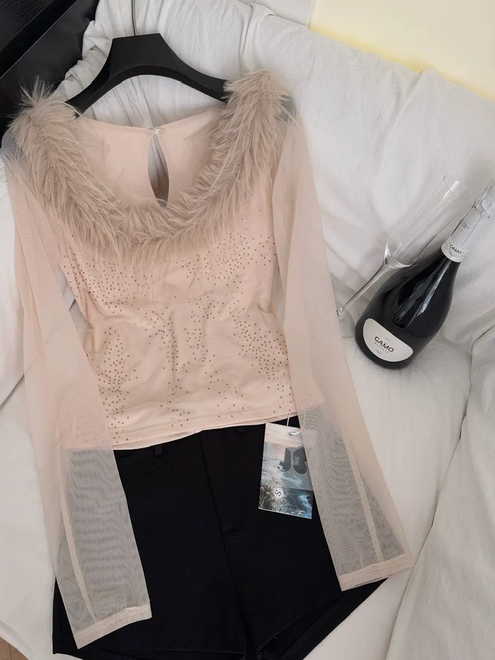 

Sweet And Spicy Girl Sle Long Sve футболка женская ранняя осень нерегулярная утягивающая футболка на одно плечо Me Splice Diamond Glue Top