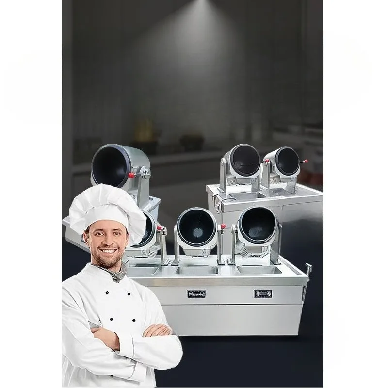 

Commercial roller electromagnetic intelligent stir-frying robot single, double and three-head combination