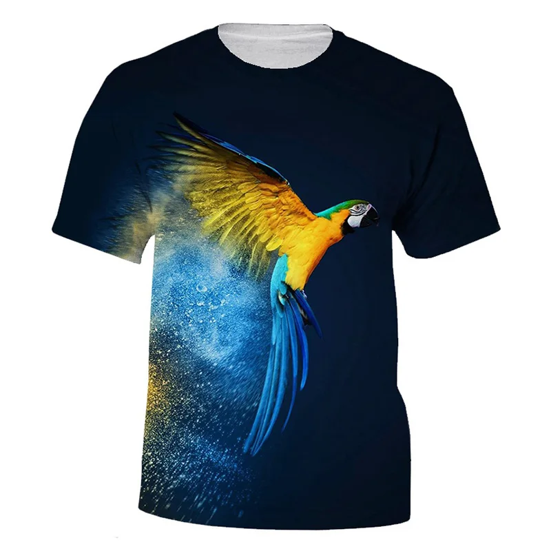 New Parrot Pattern T Shirts Animal 3D Print Men Women Short Sleeve T-Shirt Streetwear Oversized Harajuku Kids Tops Tees Clothing