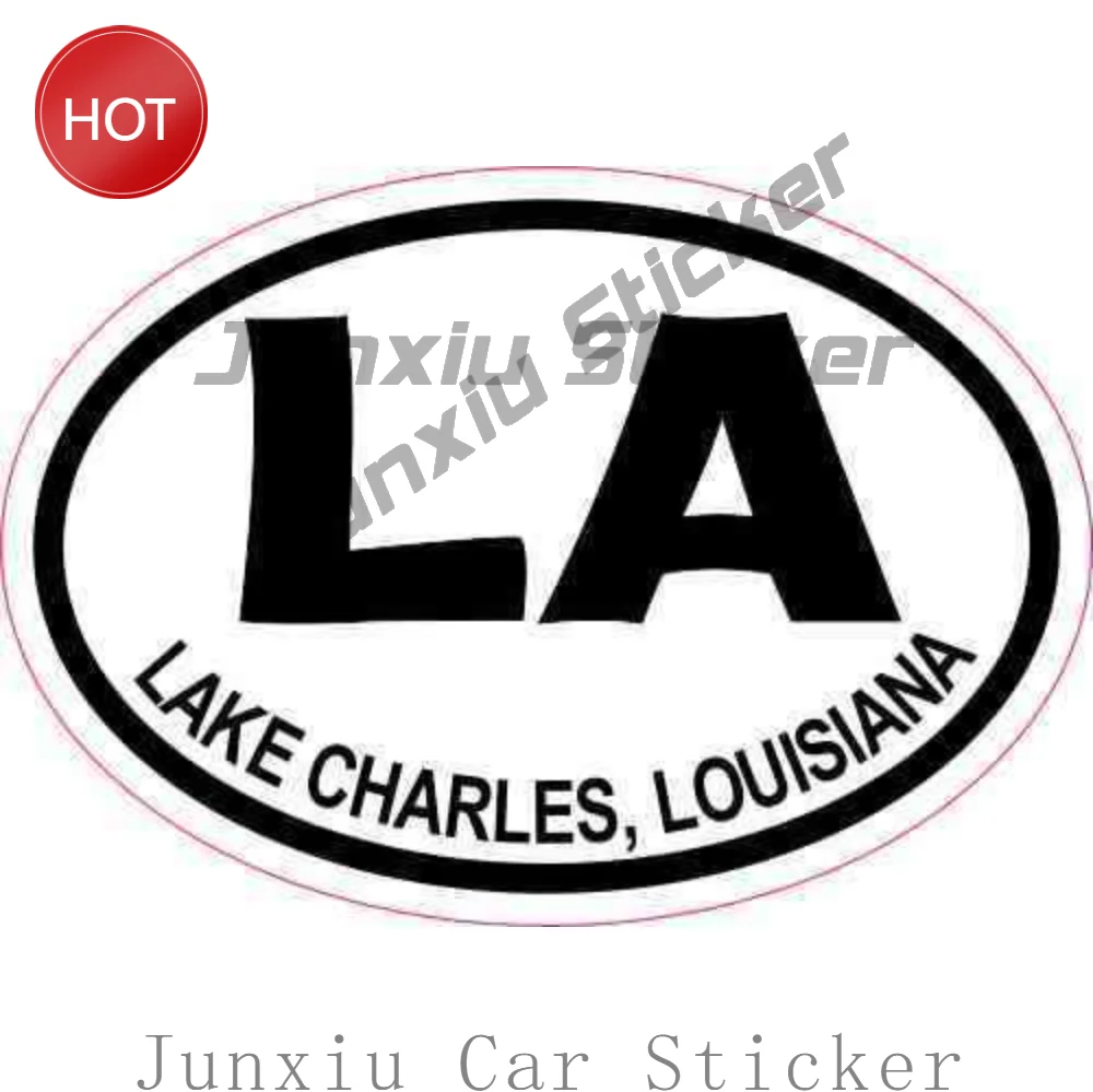 Oval LA Lake Charles Louisiana Car Sticker Creative Decal For Rear Window Travel Souvenir Decoration Automotive Accessories