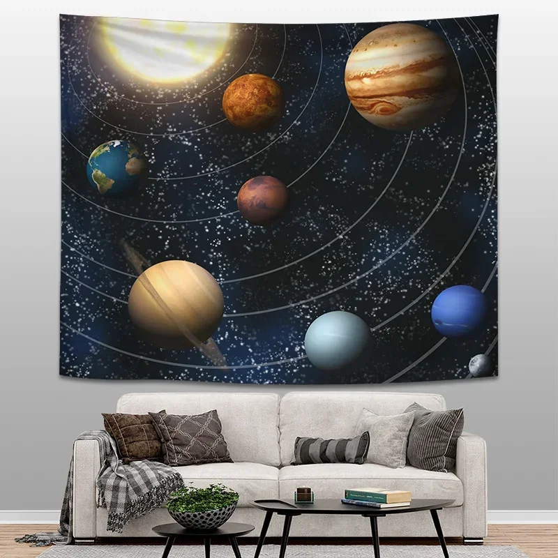 Outer Space Universe Solar System Galaxy Tapestries Wall Hanging Psychedelic Planets Tapestry Hippie Carpet Home Decoration