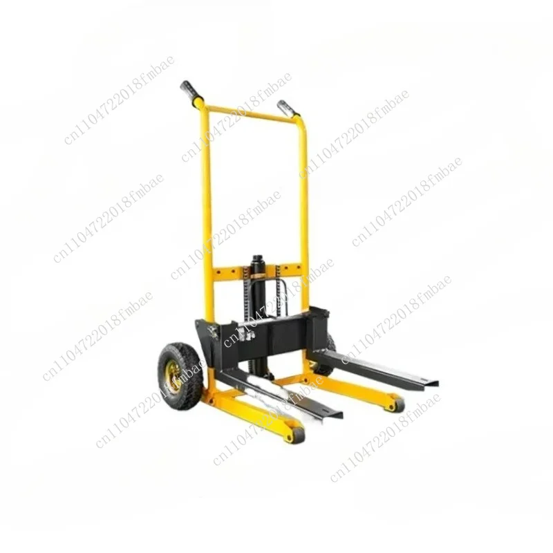 Mi-ni 200kg Load-bearing Forklift, Portable Manual Handling Stacker, Li-ght and Small Househol Li-ft Truck, Hydraulic Unloading