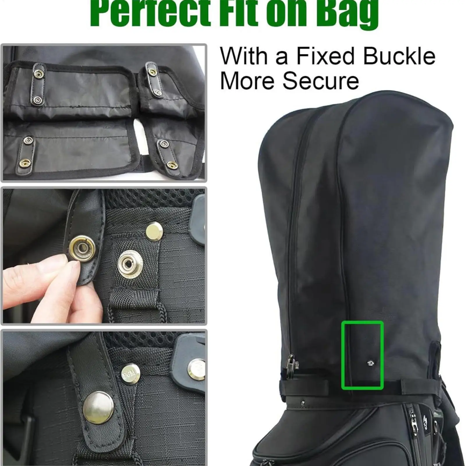 ฝาครอบกันฝุ่นและกันน้ำสำหรับกระเป๋ากอล์ฟ  แบบมีซิป  น้ำหนักเบา พกพาสะดวก ป้องกันรอยขีดข่วน