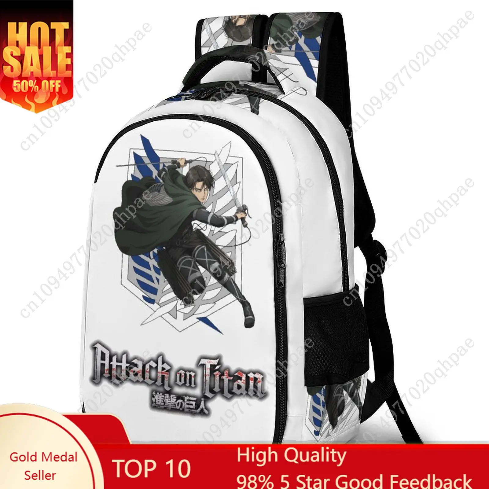 

Attack on Titan Kids School Backpack for Boys Girls High Quality Travel Business Capacity Pocket Customizable Personalized Gift