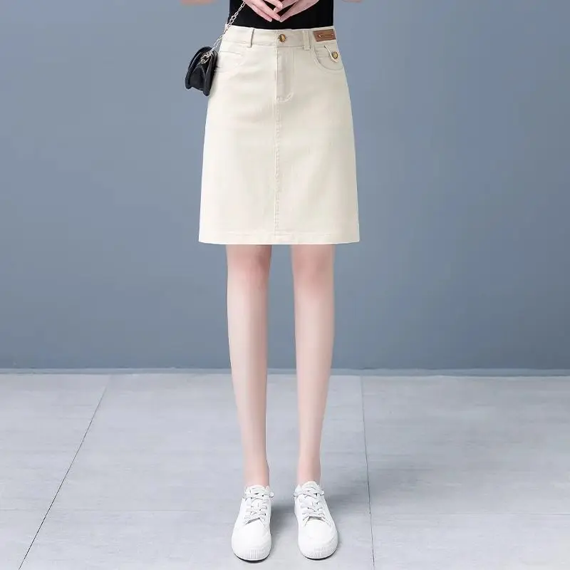 

Female Jeans Skirts Black Midi High Waist Women's Denim Skirt Luxury Elegant Aesthetic Clothing Sales Korean Fashion Trend 2025