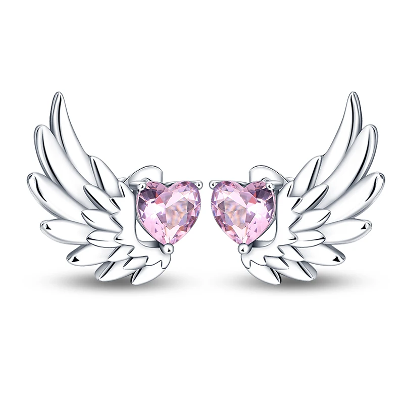 925 Sterling Silver Sweet Lovely Love Heart Series Stud Earring Zircon For Women Exquisite Daily Wear Jewelry Accessories Gifts
